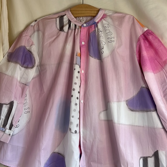 NWT Ami girls 3/4 sleeve flowy button shirt size 140 or 8 - Picture 3 of 14